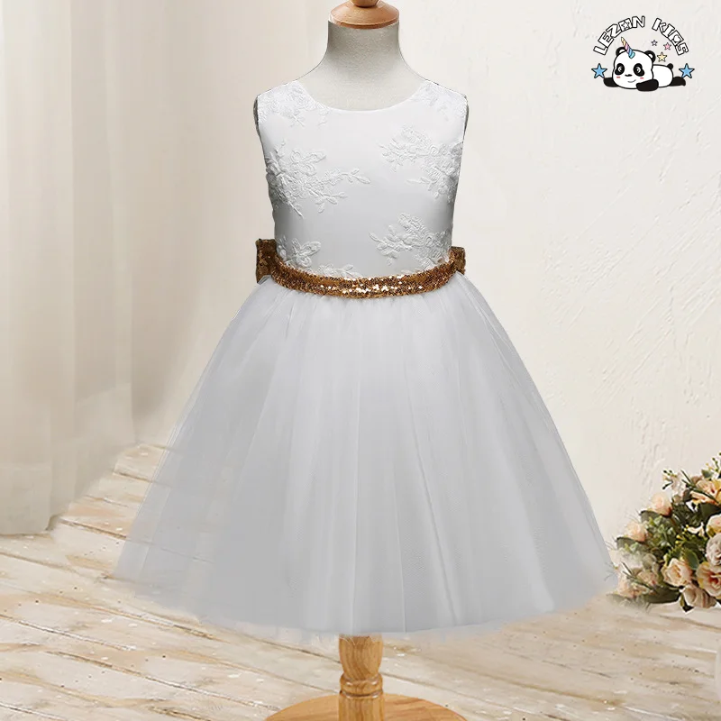 LEZONKIDS - New Fashion Sequin Flower Princess Dress Kids Birthday Wedding Toddler Baby Girls Clothes Children Clothing Dress for Kids